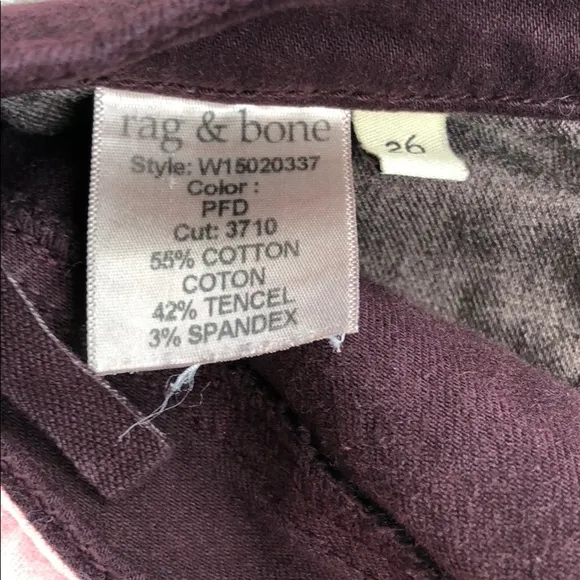 • Rag &amp; Bone • The Skinny Jeans Plum Purple 26