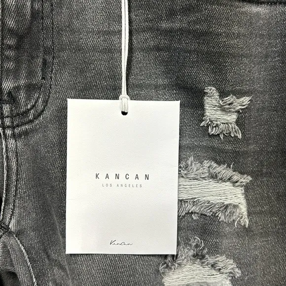 5/26 KanCan Dark Gray Distressed Skinny Jeans NWT