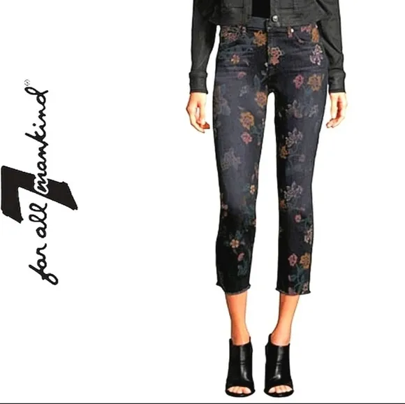 7 For All Mankind Roxanne Skinny Ankle Jeans | 7FAMK Denim | Raw Hem |EUC