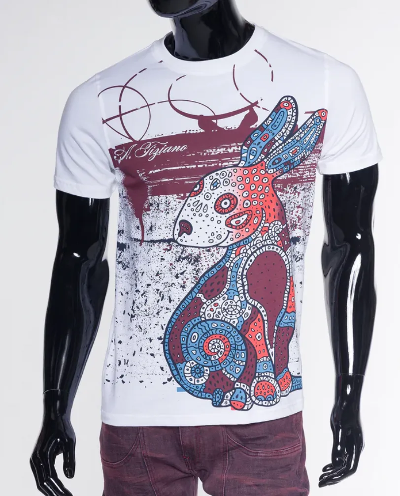 A Tiziano Anderson | Men's Short Sleeve Crew Neck Graphic Tee (WHITE)