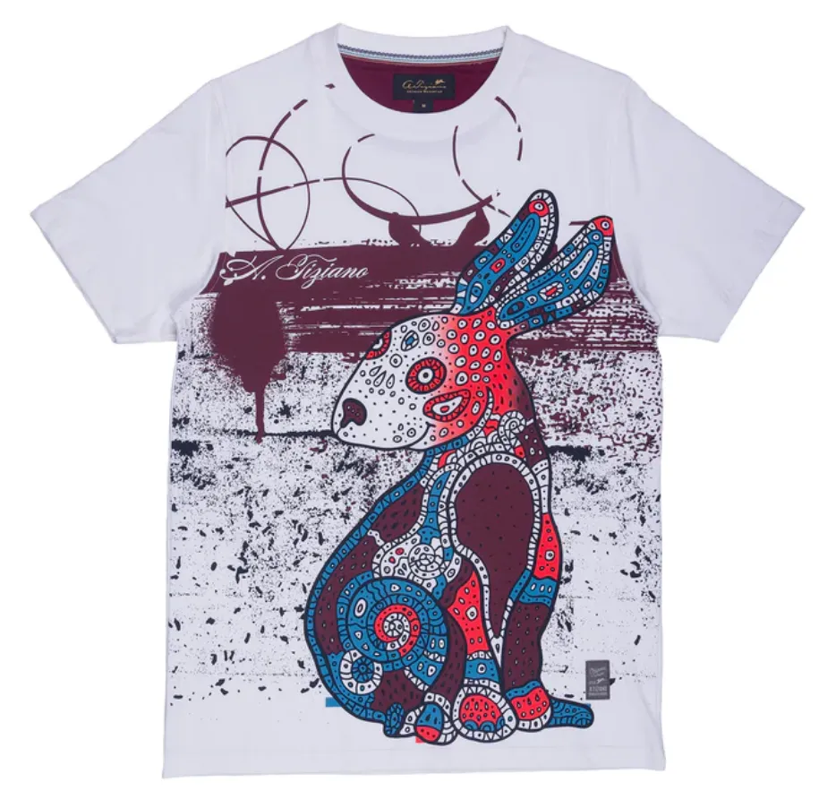 A Tiziano Anderson | Men's Short Sleeve Crew Neck Graphic Tee (WHITE)