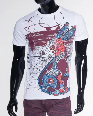 A Tiziano Anderson | Men's Short Sleeve Crew Neck Graphic Tee (WHITE)