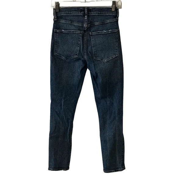 AGOLDE Distressed High Rise Ankle Crop Jeans 25 Distressed Destroyed 25
