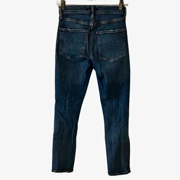 AGOLDE Distressed High Rise Ankle Crop Jeans 25 Distressed Destroyed 25