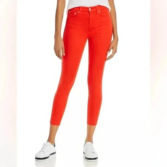 Alice and  Olivia High-Rise Ankle Skinny Jeans in Paprika