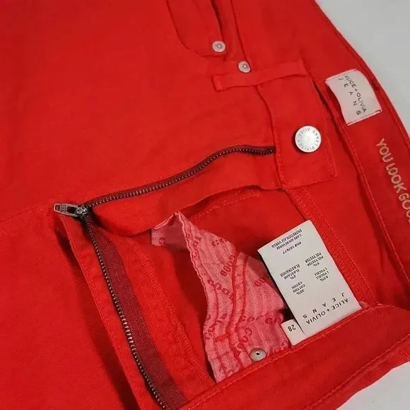 Alice and  Olivia High-Rise Ankle Skinny Jeans in Paprika