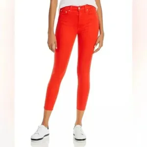 Alice and  Olivia High-Rise Ankle Skinny Jeans in Paprika