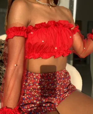 Alison pearls red