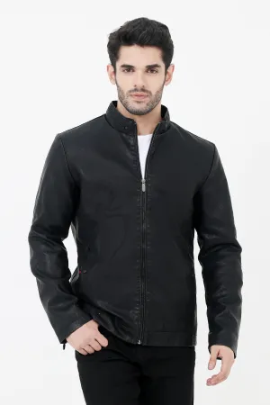 ALMAS LEATHER JACKET-BLACK