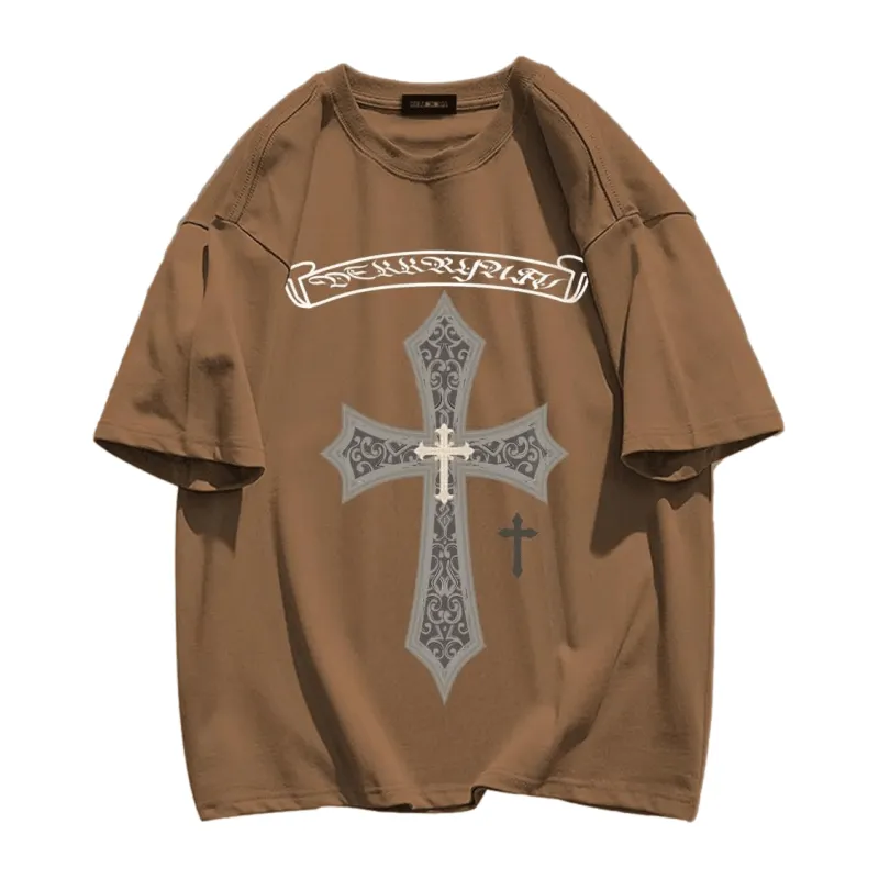 American Cross Letter Print T-shirt