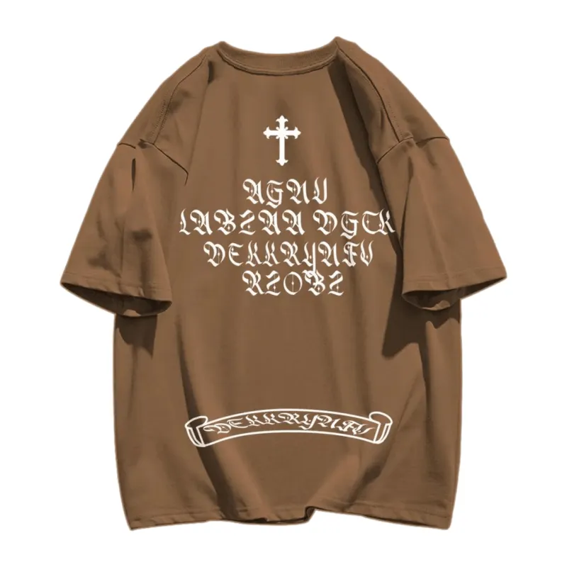 American Cross Letter Print T-shirt