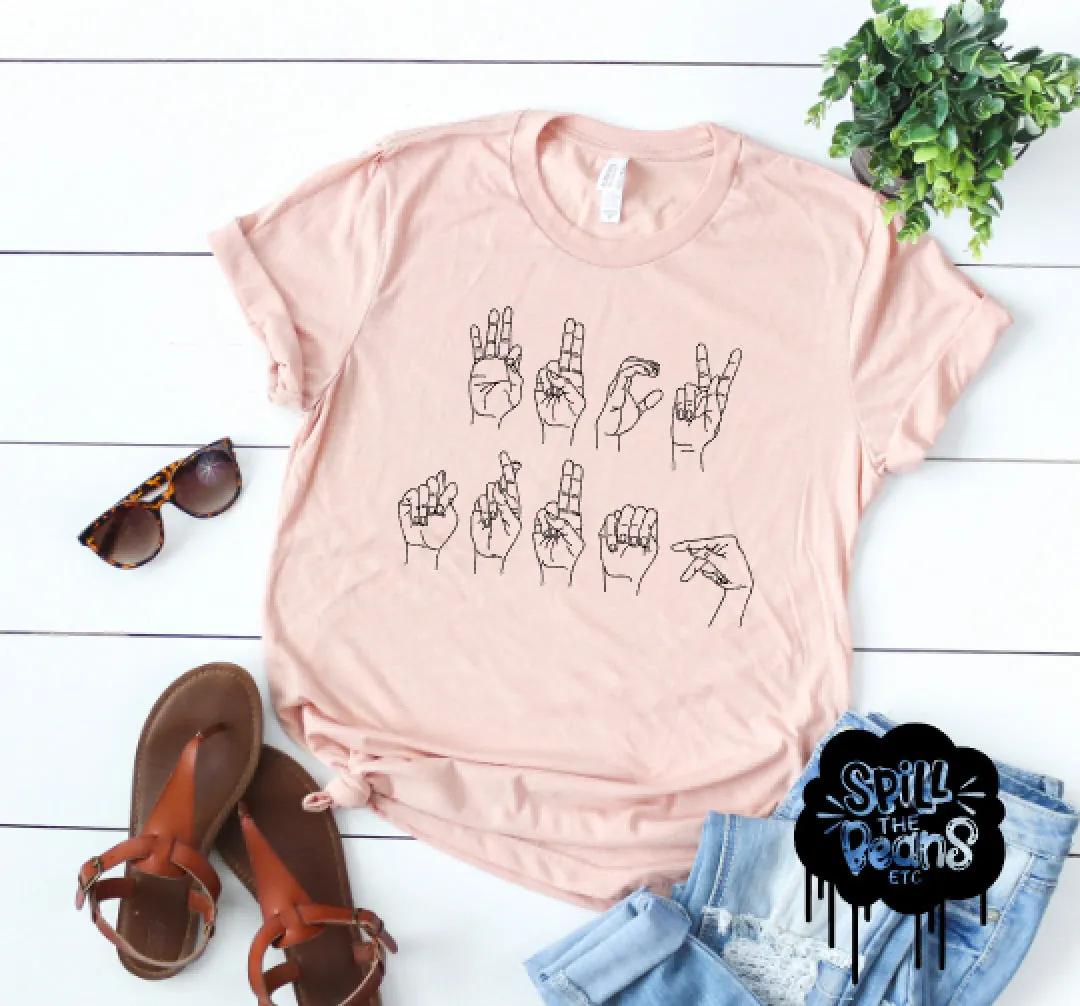 American Sign Language F*ck Trump Adult Tee