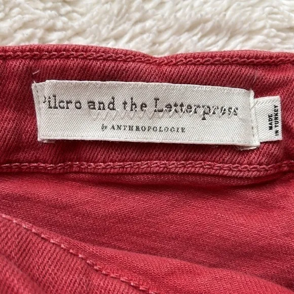 𝅺ANTHROPOLOGIE High-rise Red Jeans