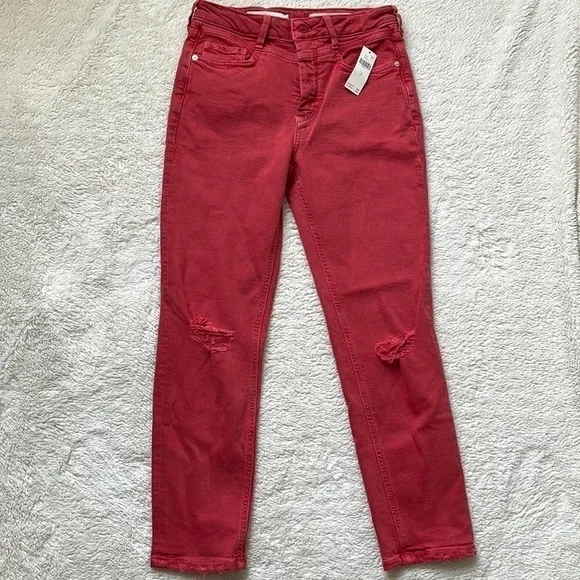 𝅺ANTHROPOLOGIE High-rise Red Jeans