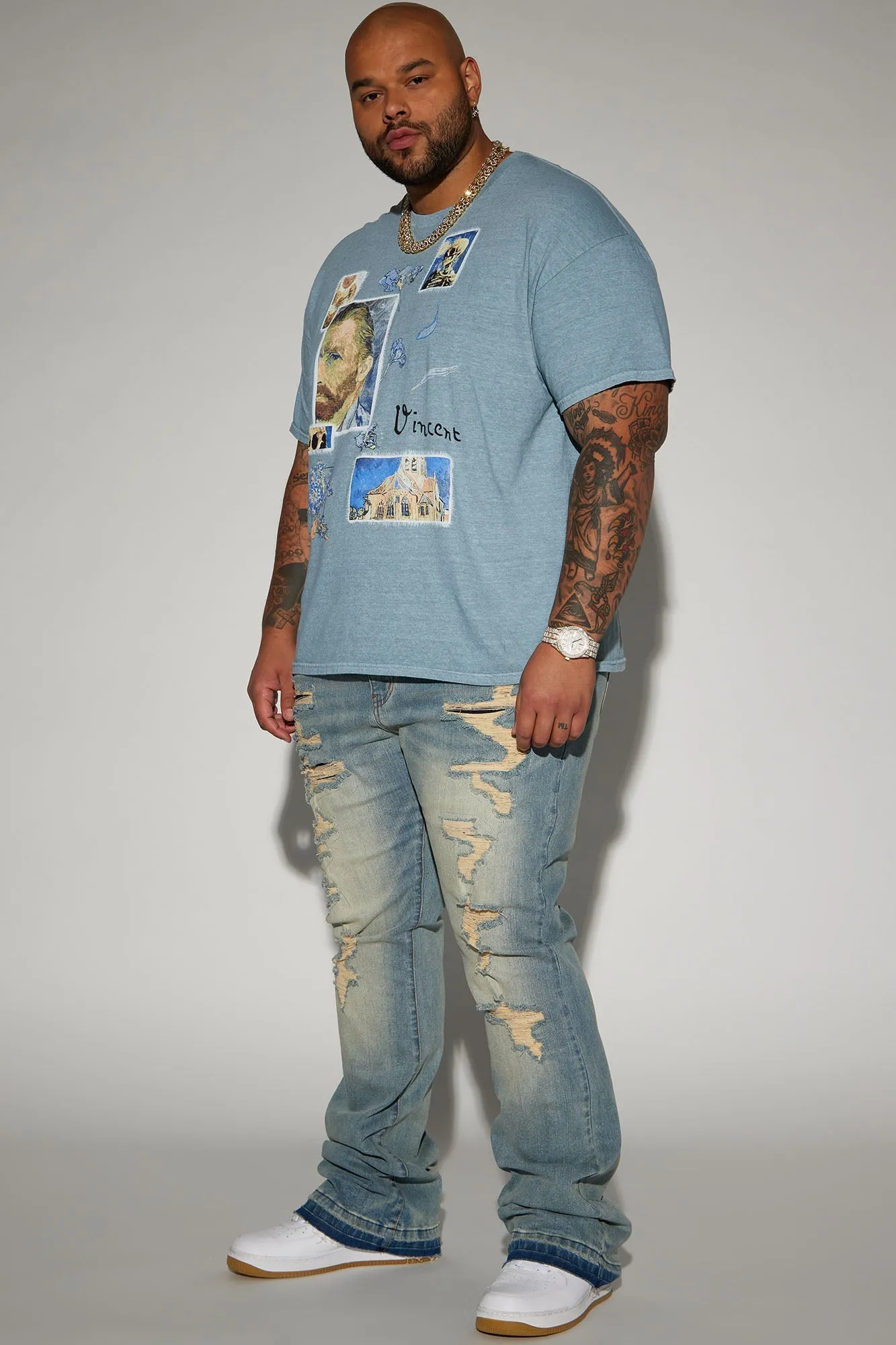 Anytime Stacked Skinny Flare Jeans - Vintage Blue Wash