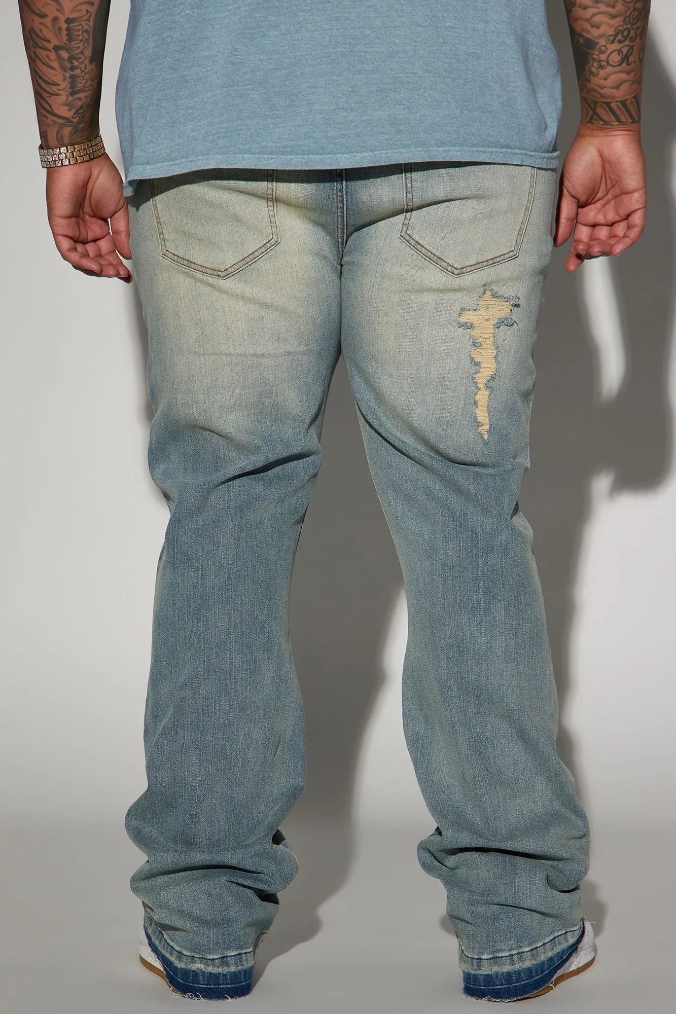 Anytime Stacked Skinny Flare Jeans - Vintage Blue Wash
