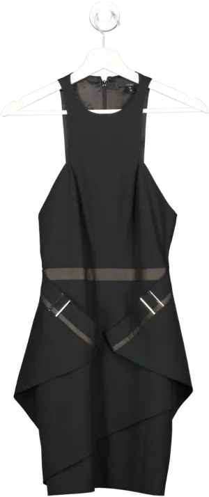 AQ/AQ Black High Neck Mini Dress UK 6