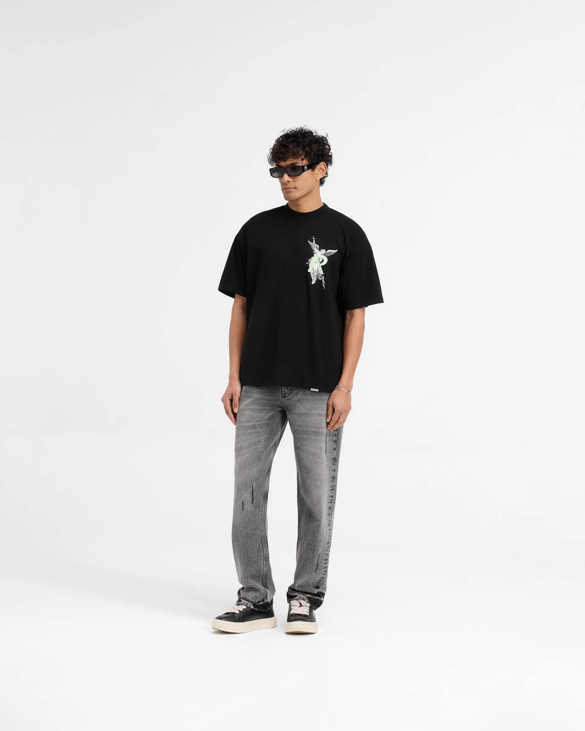 Archangel Initial T-Shirt - Jet Black