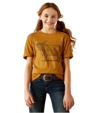 ARIAT GIRLS HIGHLANDER COW T SHIRT