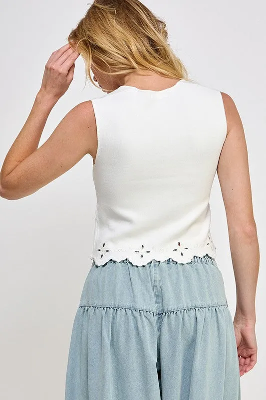 AVERY FLORAL CUT OUT TOP
