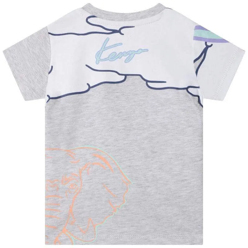 Baby Boys Grey Cotton Logo T-Shirt