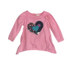 BABY GIRL SIZE 6/9 MONTHS - BAMBINI, Long-sleeve Patchwork Graphic Tee EUC B32