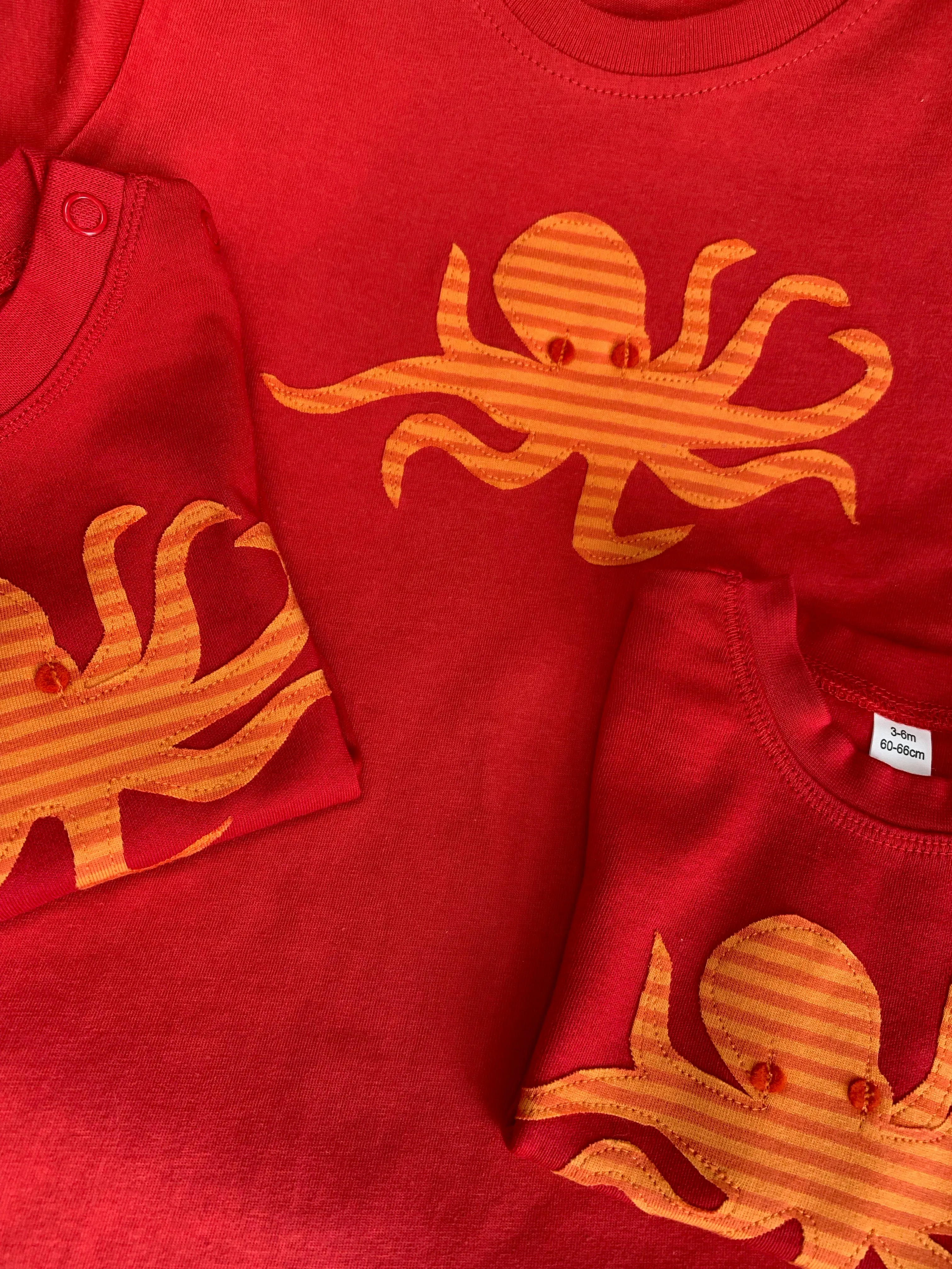 Baby Octopus T-shirt - Red