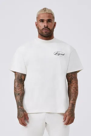 BADGE OVERSIZED T-SHIRT - CREAM