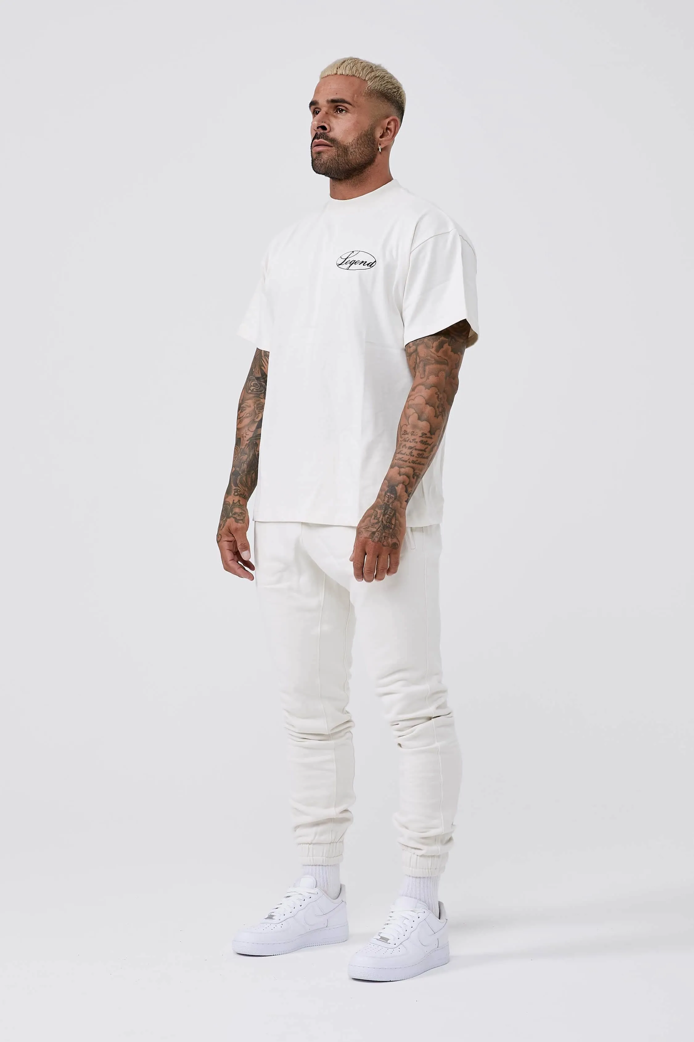 BADGE OVERSIZED T-SHIRT - CREAM