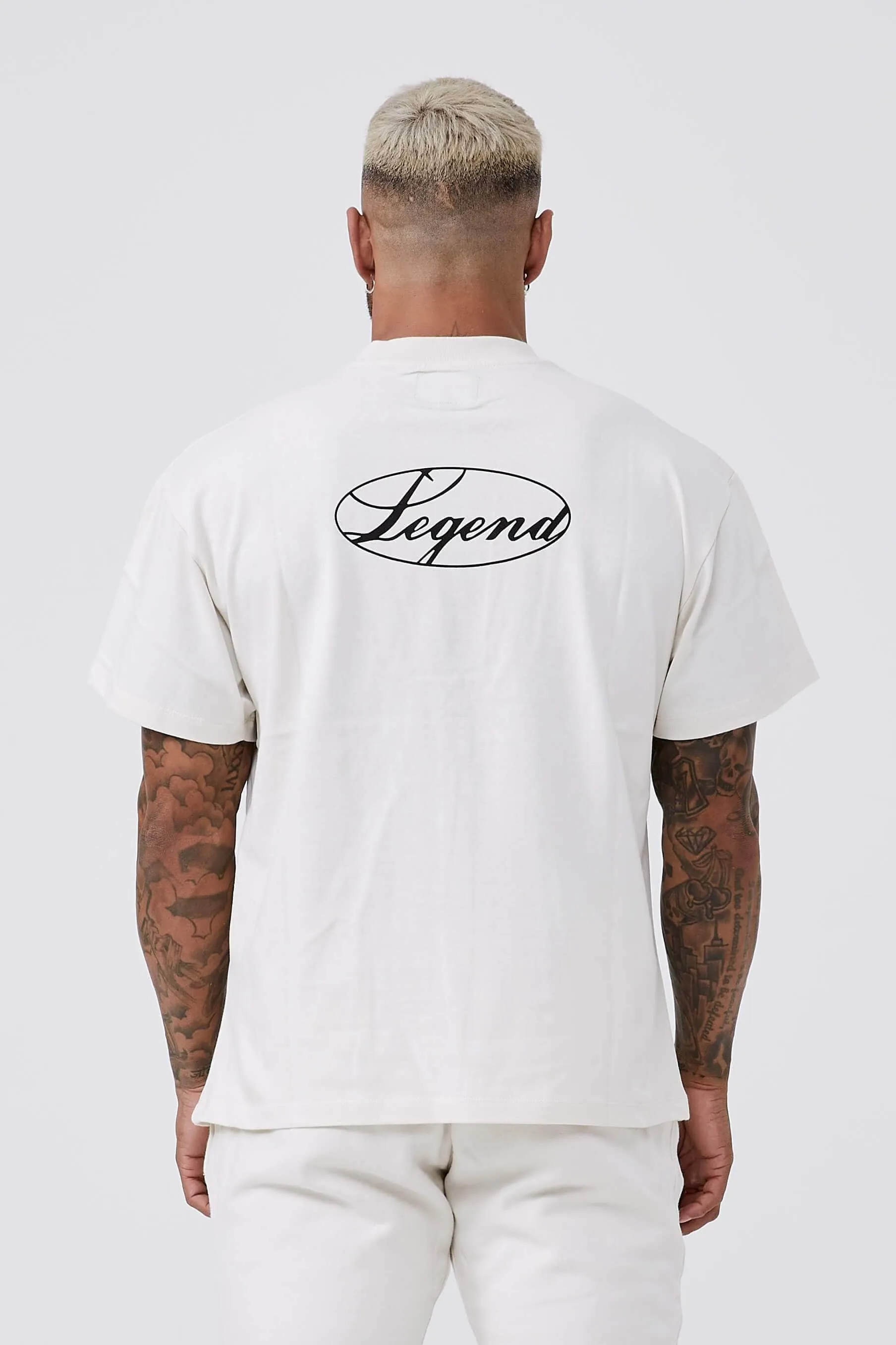 BADGE OVERSIZED T-SHIRT - CREAM
