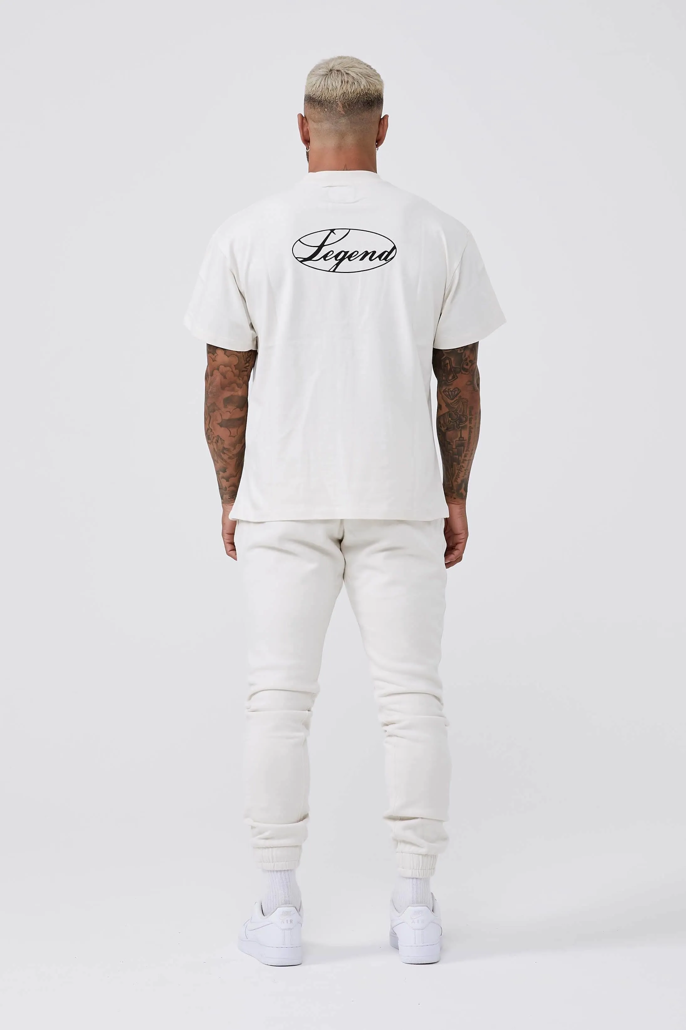 BADGE OVERSIZED T-SHIRT - CREAM