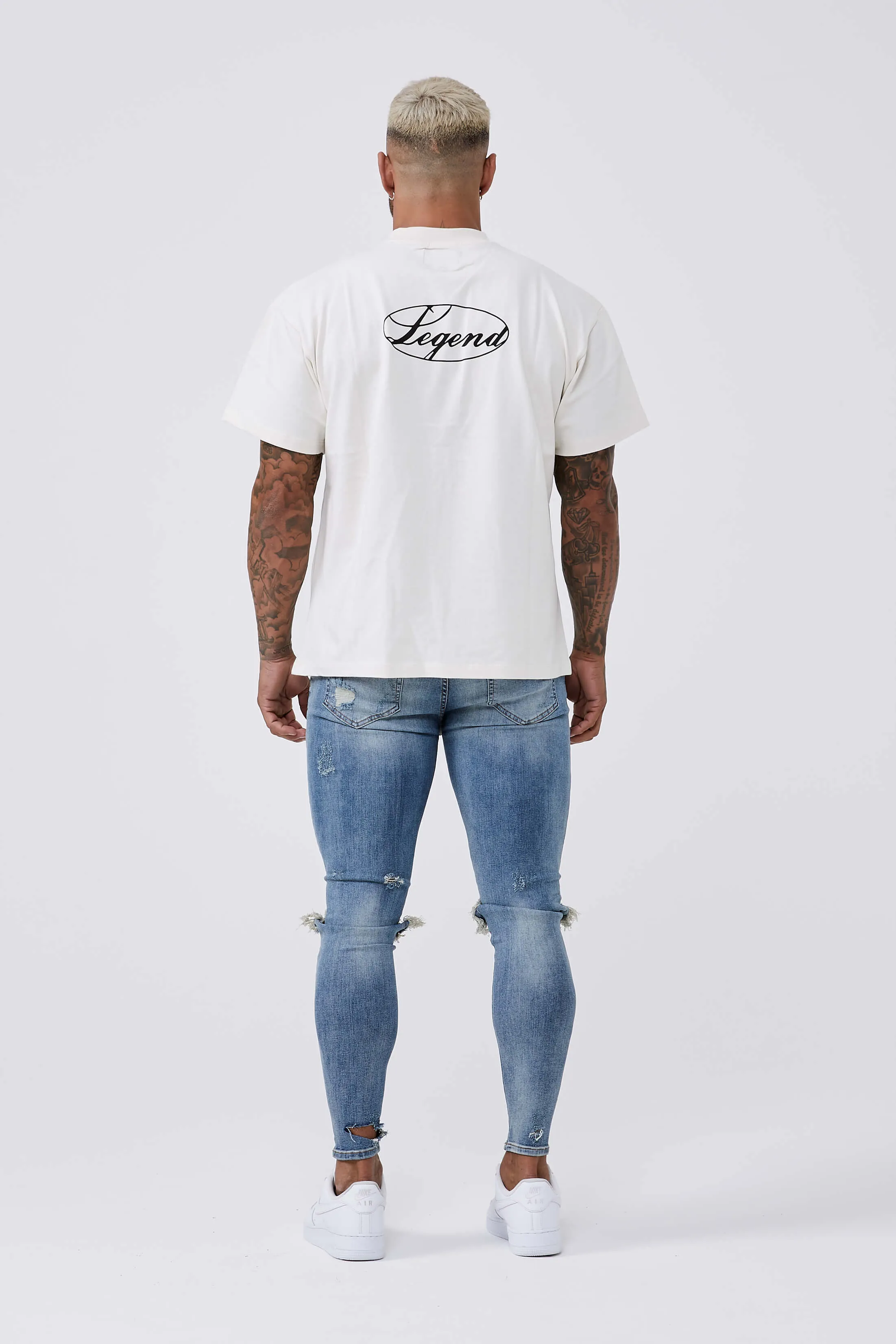 BADGE OVERSIZED T-SHIRT - CREAM