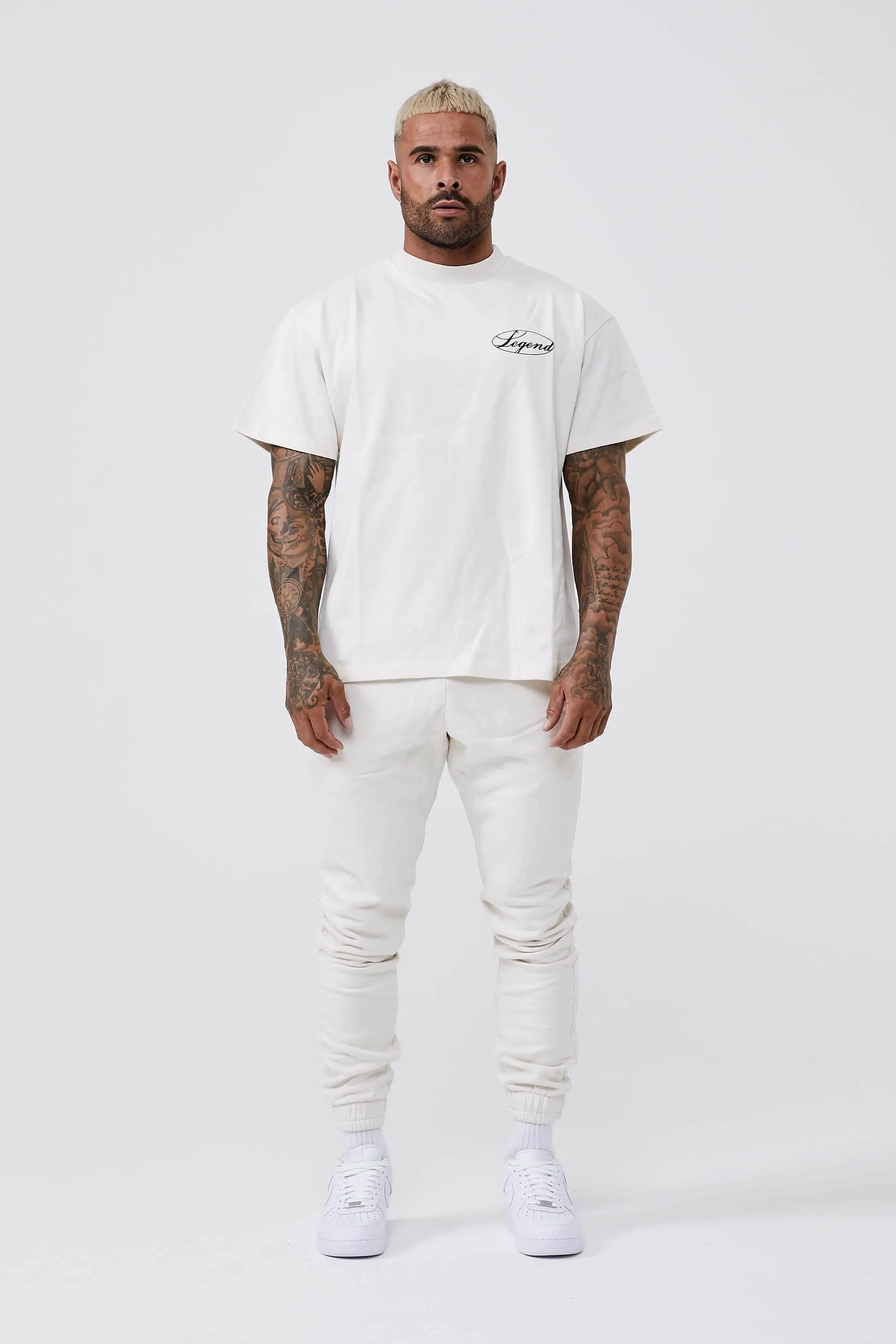 BADGE OVERSIZED T-SHIRT - CREAM