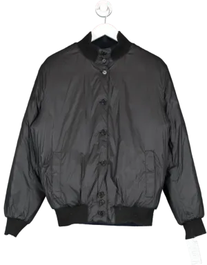 BALMAIN PARIS Black  / Blue Reversible Quilted Bomber Jacket UK M