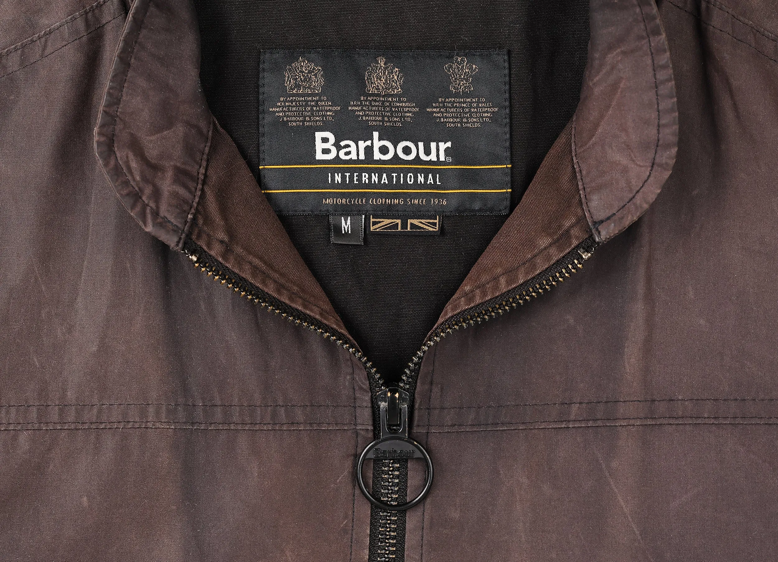Barbour International Cager Casual Wax Bomber Jacket - Brown - M