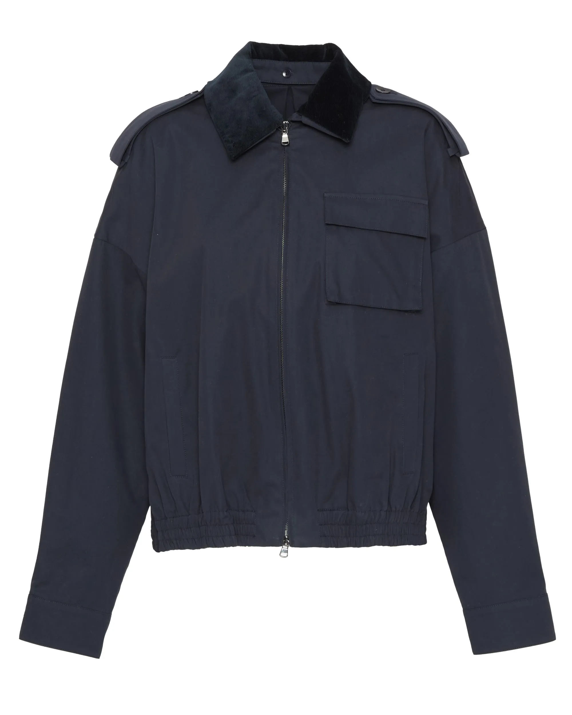 Bio Twill Bomber Jacket with Removable Corduroy Collar
