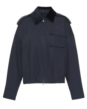 Bio Twill Bomber Jacket with Removable Corduroy Collar