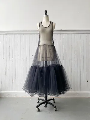 black crinoline slip dress