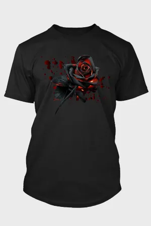 Bloody Black Rose Graphic Mens T Shirt