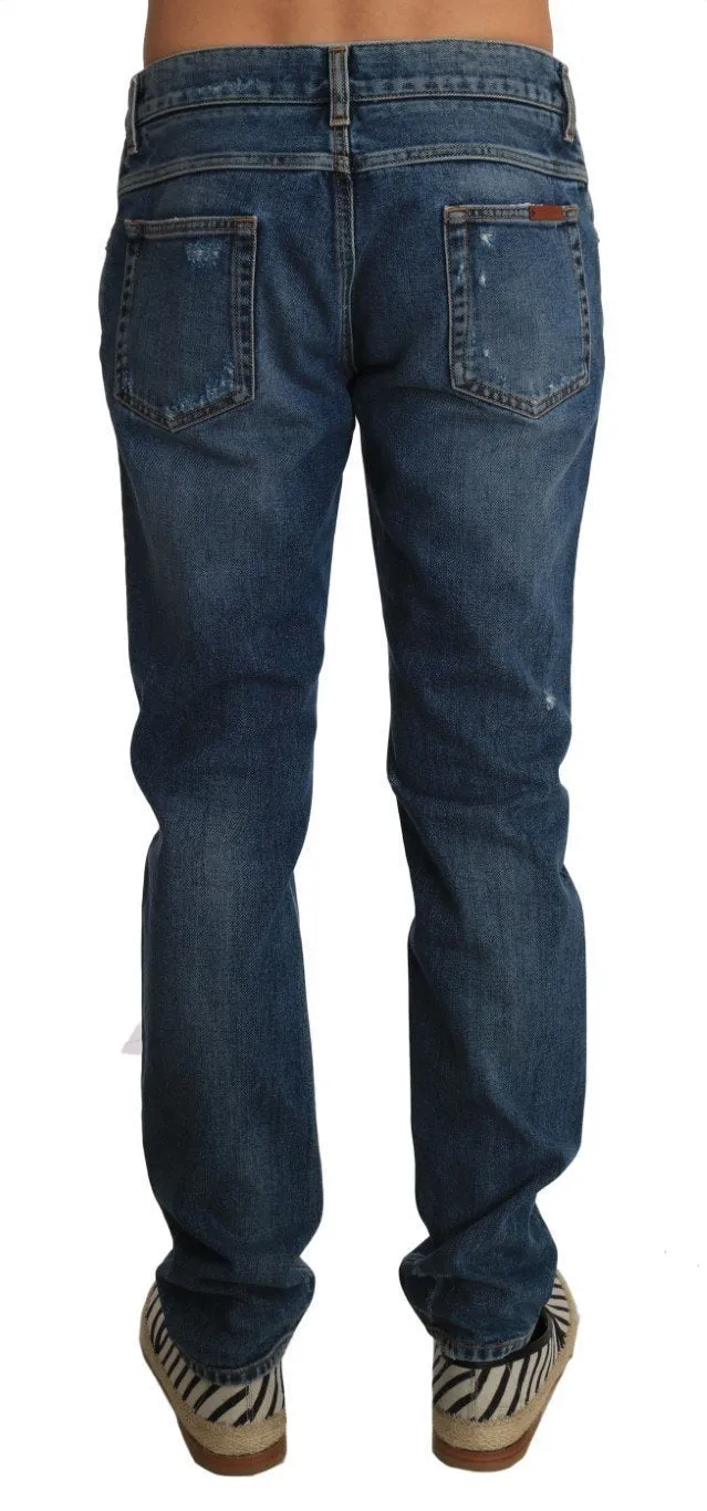 Blue Denim CLASSIC Ripped Regular Jeans Pants