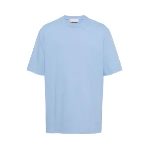 BLUE ORGANIC COTTON OVERSIZED T-SHIRT WITH MARNI PATCHES