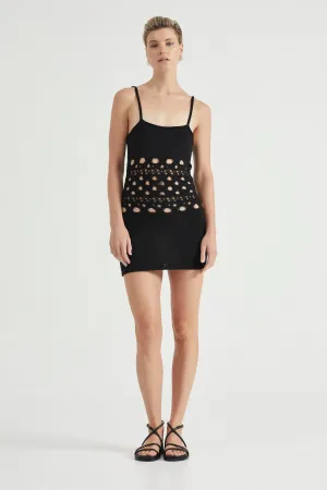 BREAK AWAY KNIT MINI SLIP | BLACK