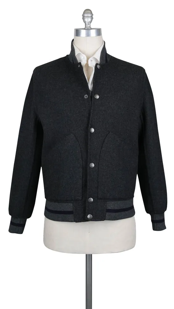 Brunello Cucinelli Navy Blue Reversible Bomber Jacket