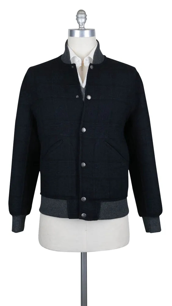 Brunello Cucinelli Navy Blue Reversible Bomber Jacket