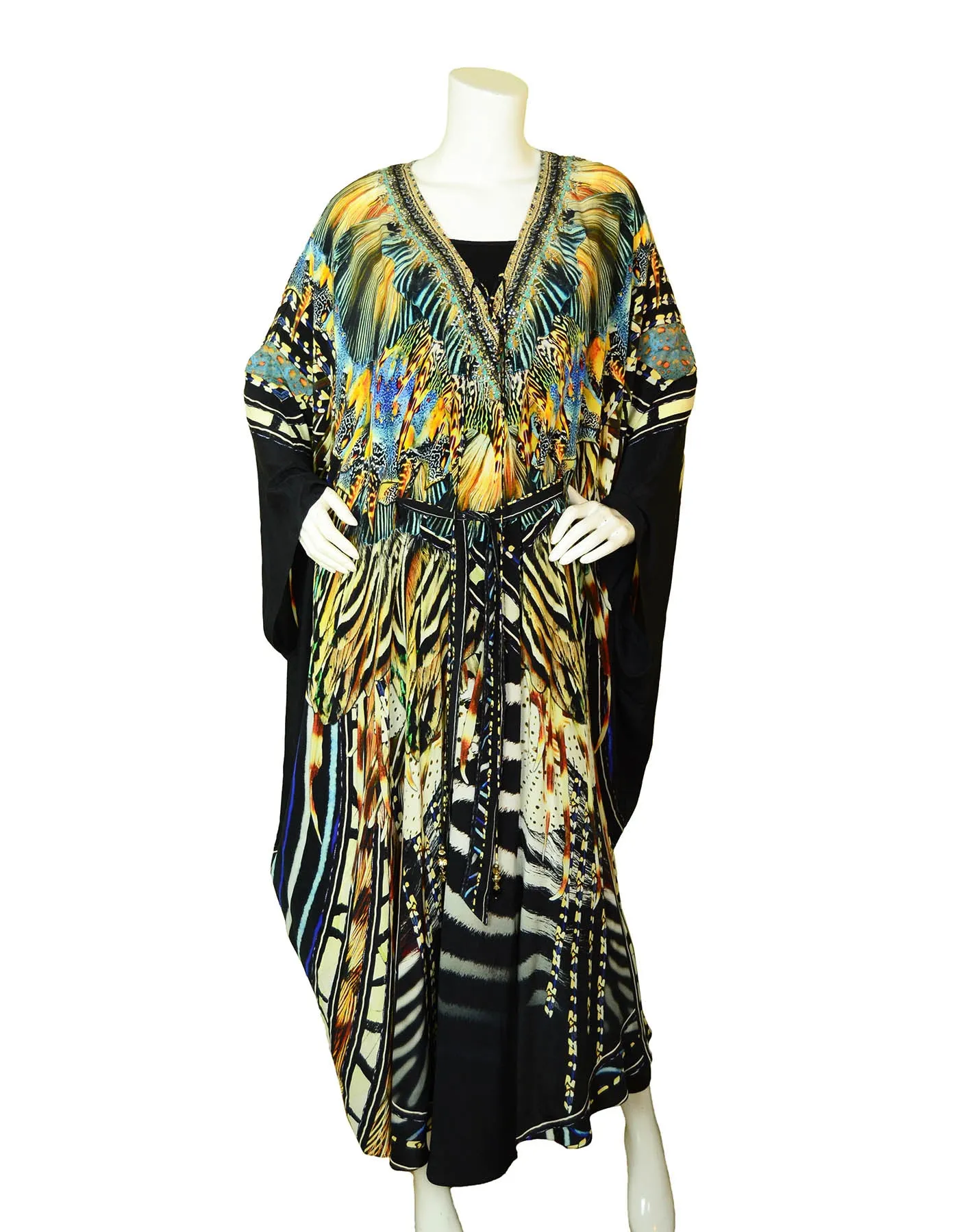 Camilla Multicolored Kaftan w/Belt OS