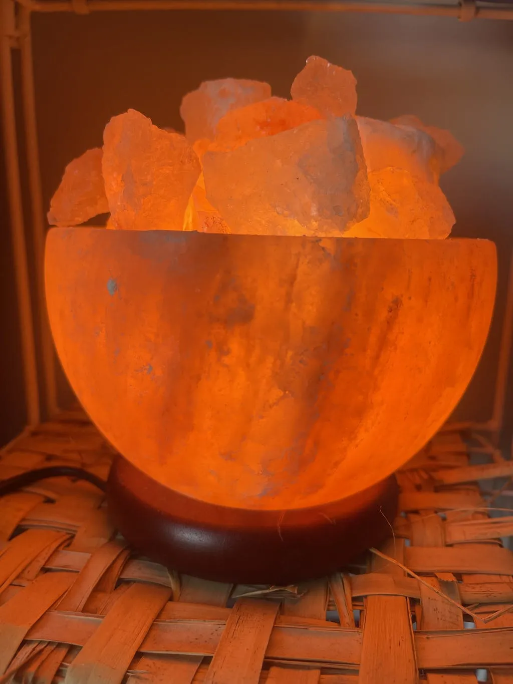 Carved Himalayan Salt Lamp Bowl