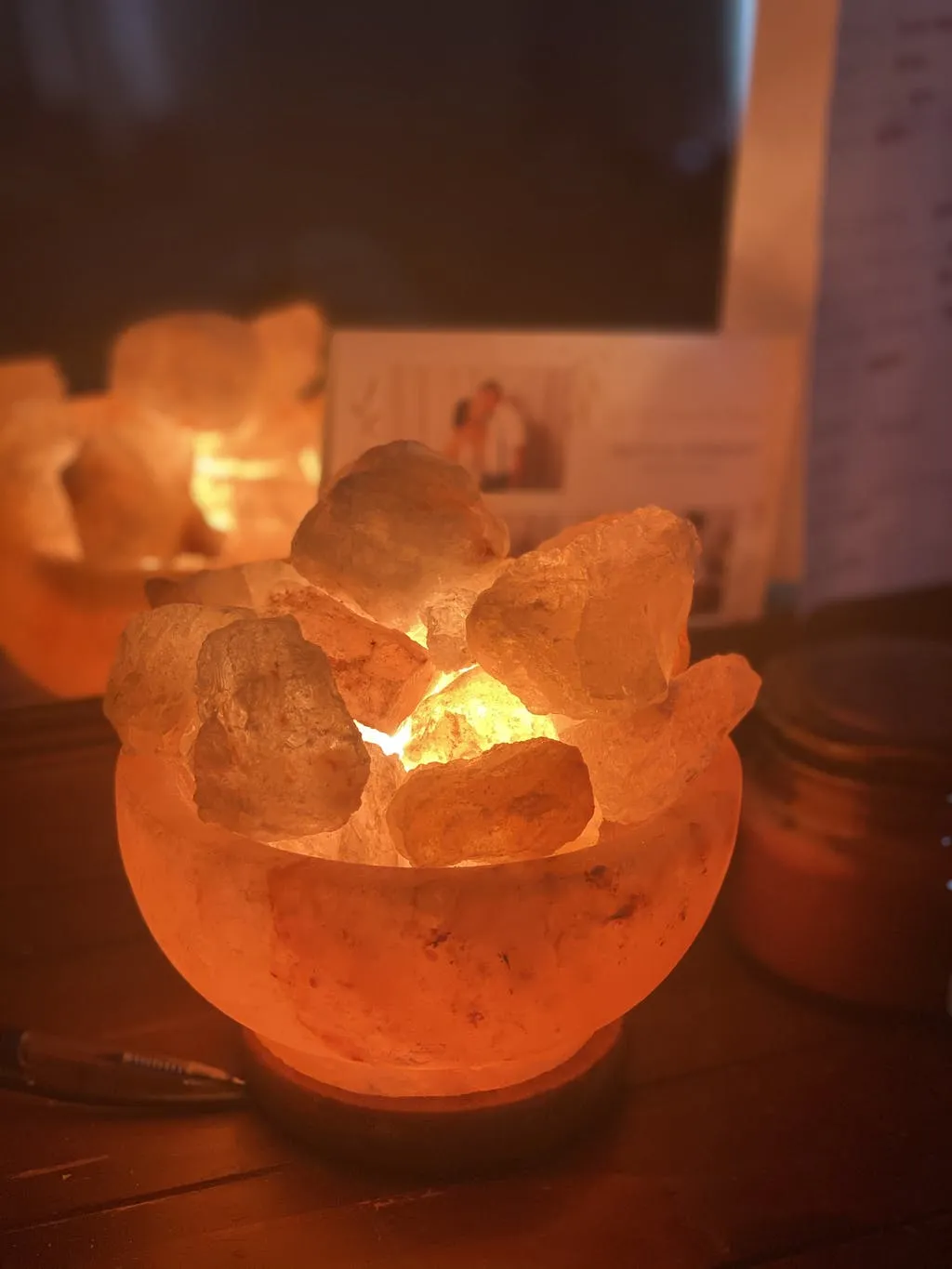 Carved Himalayan Salt Lamp Bowl