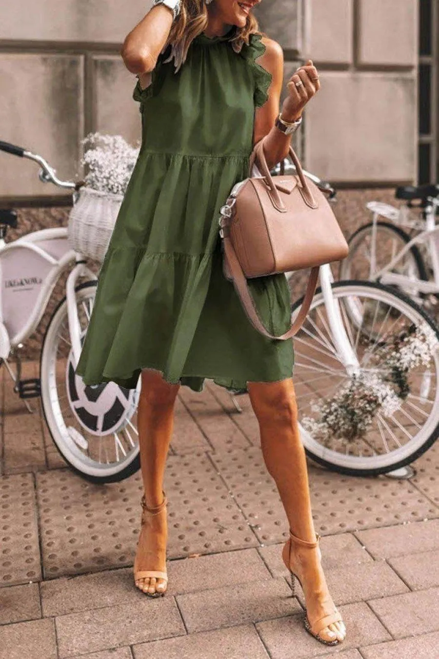 Casual Sleeveless Round Neck Dresses
