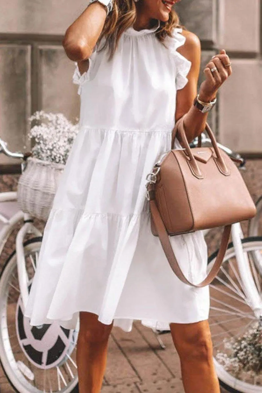 Casual Sleeveless Round Neck Dresses