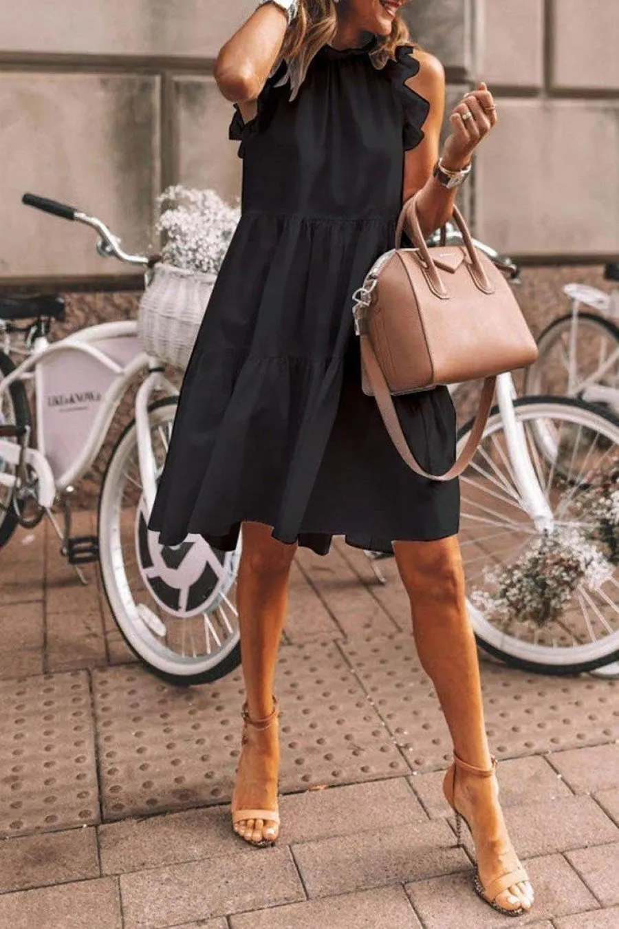 Casual Sleeveless Round Neck Dresses